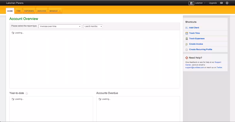 screenshot of CurcBee home screen