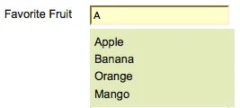 Basic Autocomplete Screenshot Basic Autocomplete Screenshot