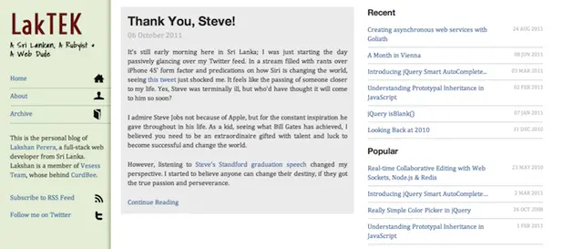 How the new blog UI renders in large screens