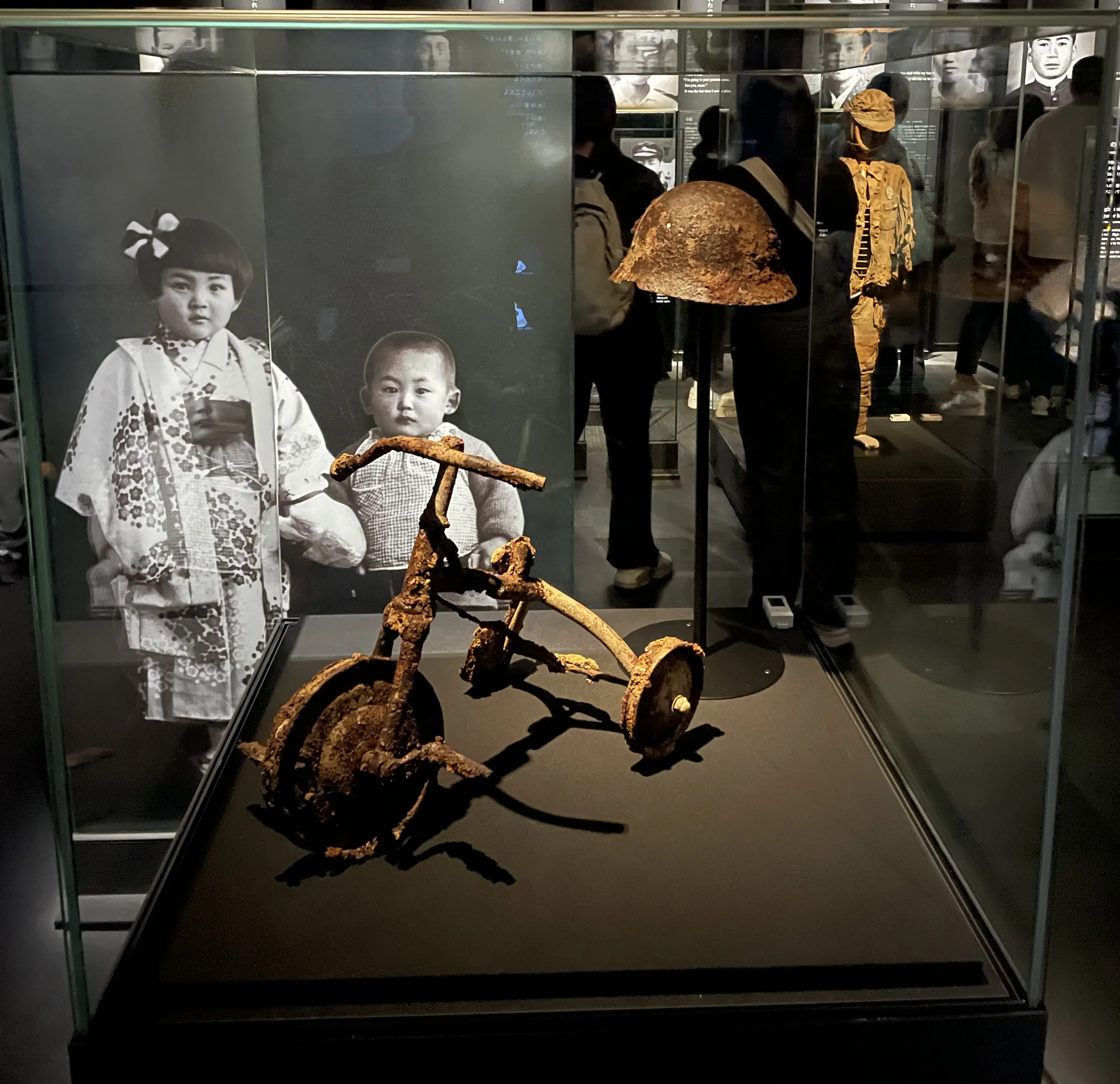 Kid's tricycle exhibit at Hiroshima Peace Memorial Museum.