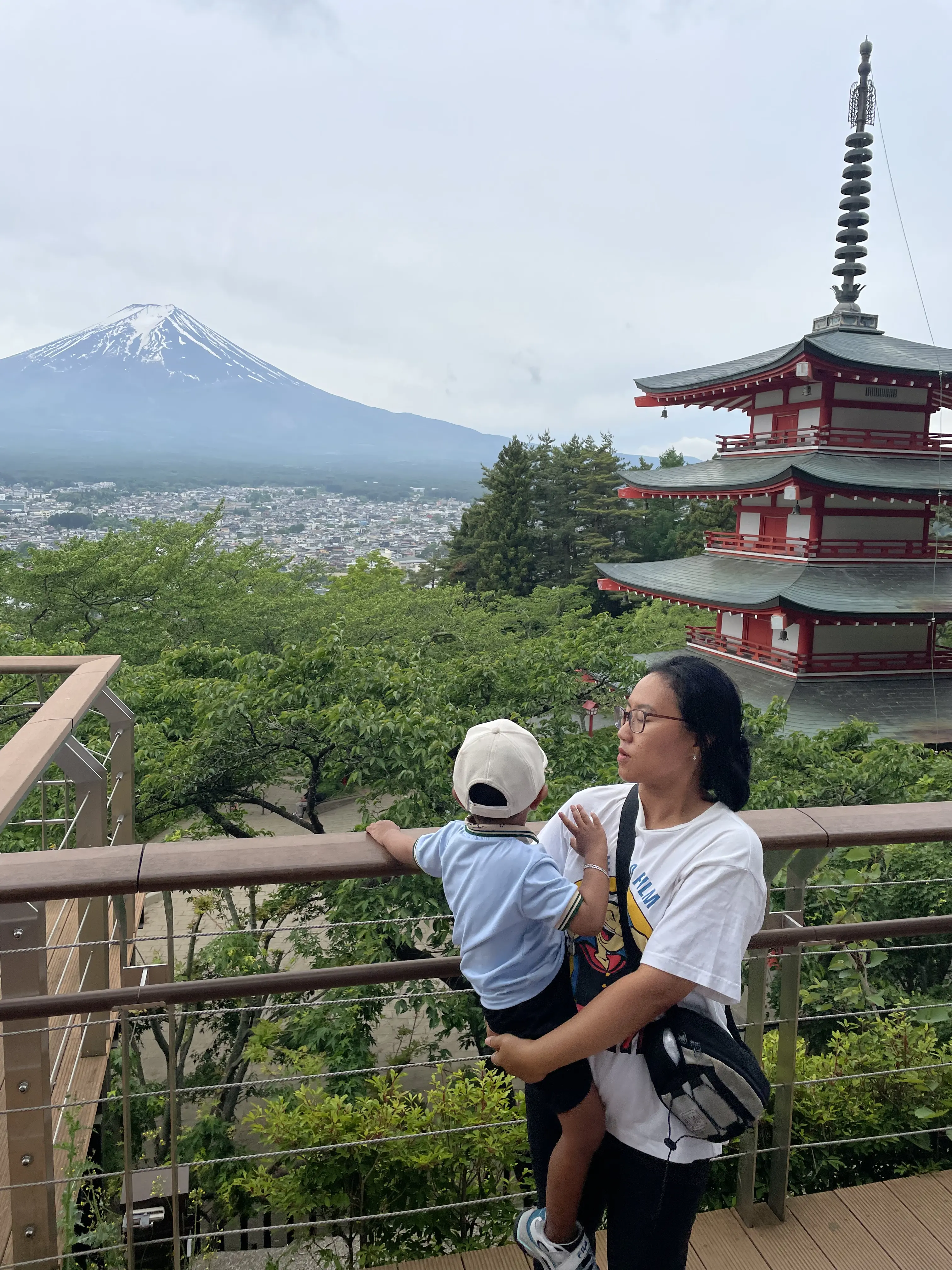 Wife and son at Mt.Fuji.