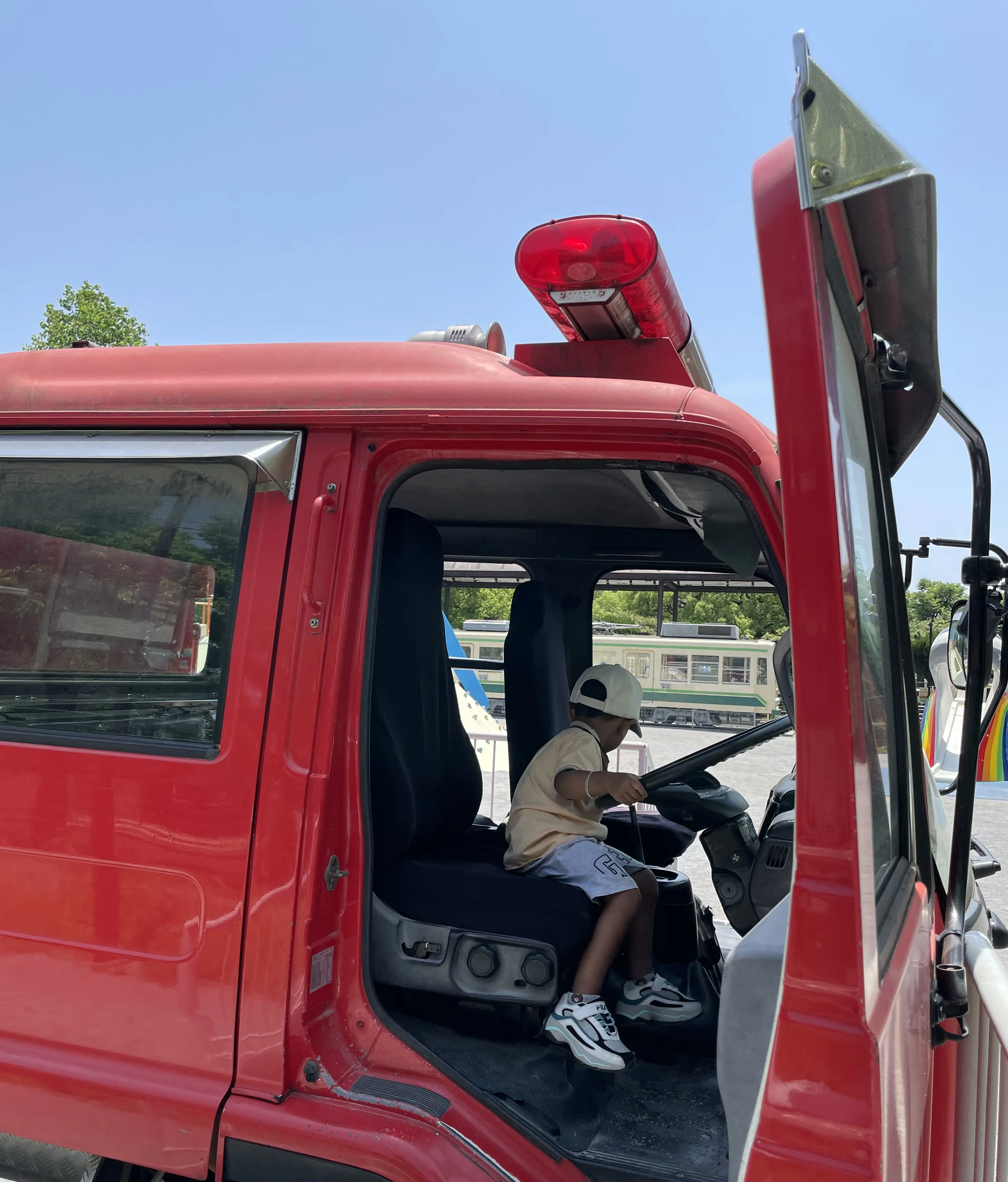 Firetruck at the playground.